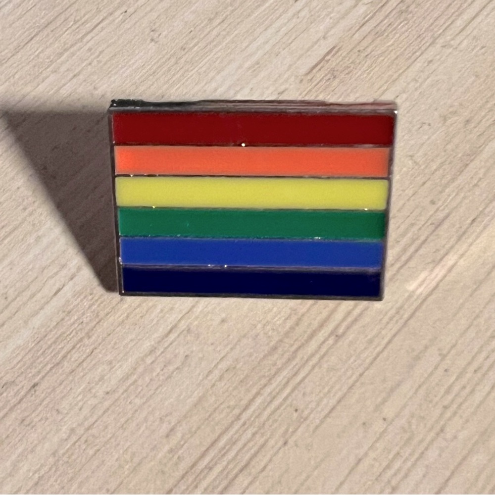 Rainbow Square Enamel Lapel Pin